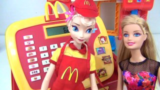 COMPILATION Mcdonalds Drive Thru Cashier Register Videos with Elsa, Poppy and Moana