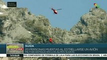 Mueren 20 personas en accidente aéreo al este de Suiza