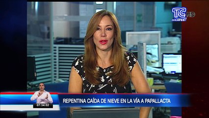 Repentina caída de nieve en la vía a Papallacta