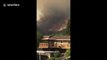 Dark smoke from Ranch Fire fills the sky near Clearlake Oaks, California