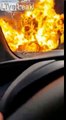 Il filme l'explosion d'un camion citerne de sa voiture sur l'autoroute à Bologne