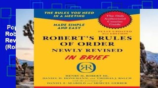 Popular to Favorit  Robert s Rules of Order Newly Revised In Brief, 2nd edition (Roberts Rules of