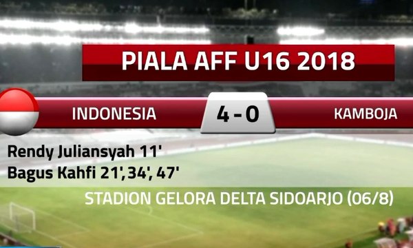 Timnas U-16 Raih Kemenangan dari Kamboja