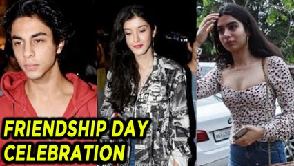 Télécharger la video: Shahrukh Khan's Son Aryan Khan, Khushi Kapoor, Shanaya Kapoor Friendship Day Celebration