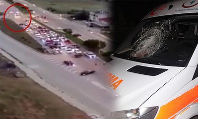 Drift magandaları yol vermemişti, o ambulansa taşlı saldırı