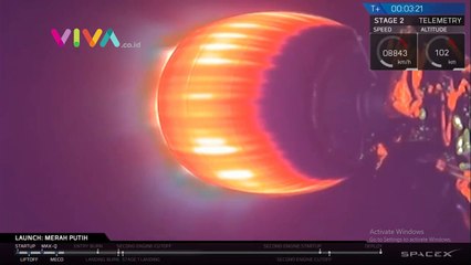Rekaman Detik-detik Satelit Merah Putih Diluncurkan
