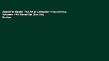 About For Books  The Art of Computer Programming, Volumes 1-4A Boxed Set (Box Set)  Review