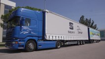 SEAT and Grupo Sesé debut the duo trailer, the longest, most efficient truck driving on European roads