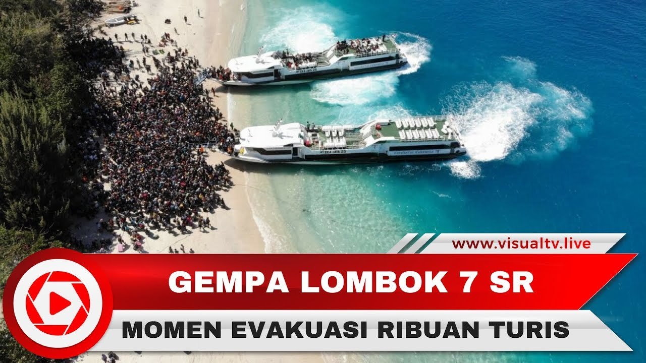 Begini Potret Evakuasi Ribuan Turis di Gili Trawangan, Gili Air dan Gili Meno, Saat Gempa Lombok