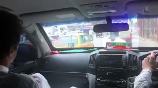 exclusive footage Pervaiz Khattak driving Imran Khan around Peshawar right now with out protocol.