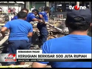 Polisi Selidiki Penyebab Kebakaran Pasar Sayur Magetan