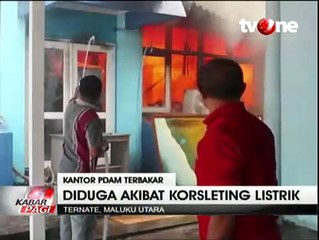 Kantor PDAM Ternate Meledak dan Terbakar