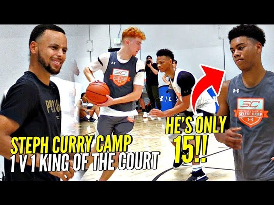 1 v 1 King of The Court STEPH CURRY Camp Edition!! 15 Year Old SHOCKS Steph!! Nico Mannion SNAPS!!