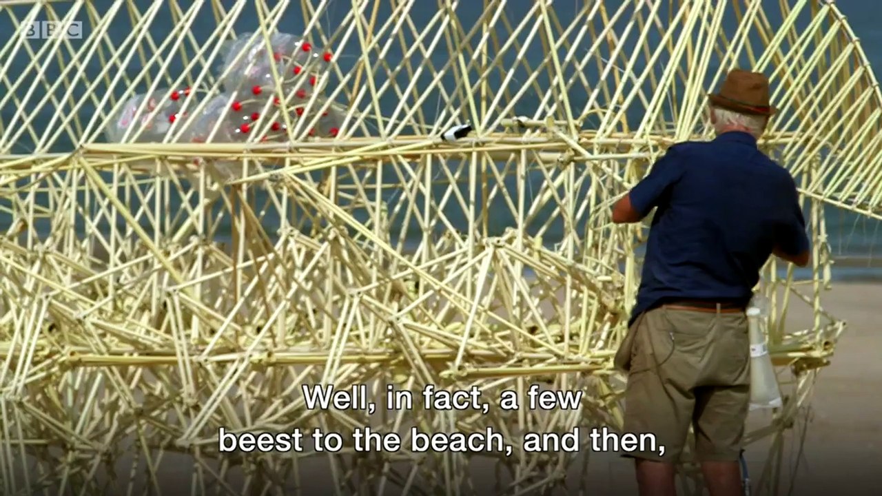 Brilliant inventor's skeletal 'beests' walk the Austrian shoreline