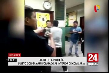 Pucallpa: sujeto agrede a policía en comisaria tras ser intervenido