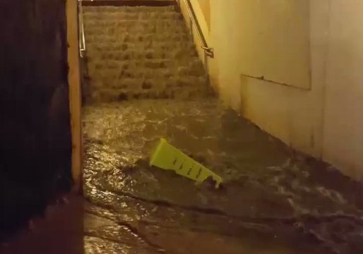 Toronto Storm Swamps Union Station Exit