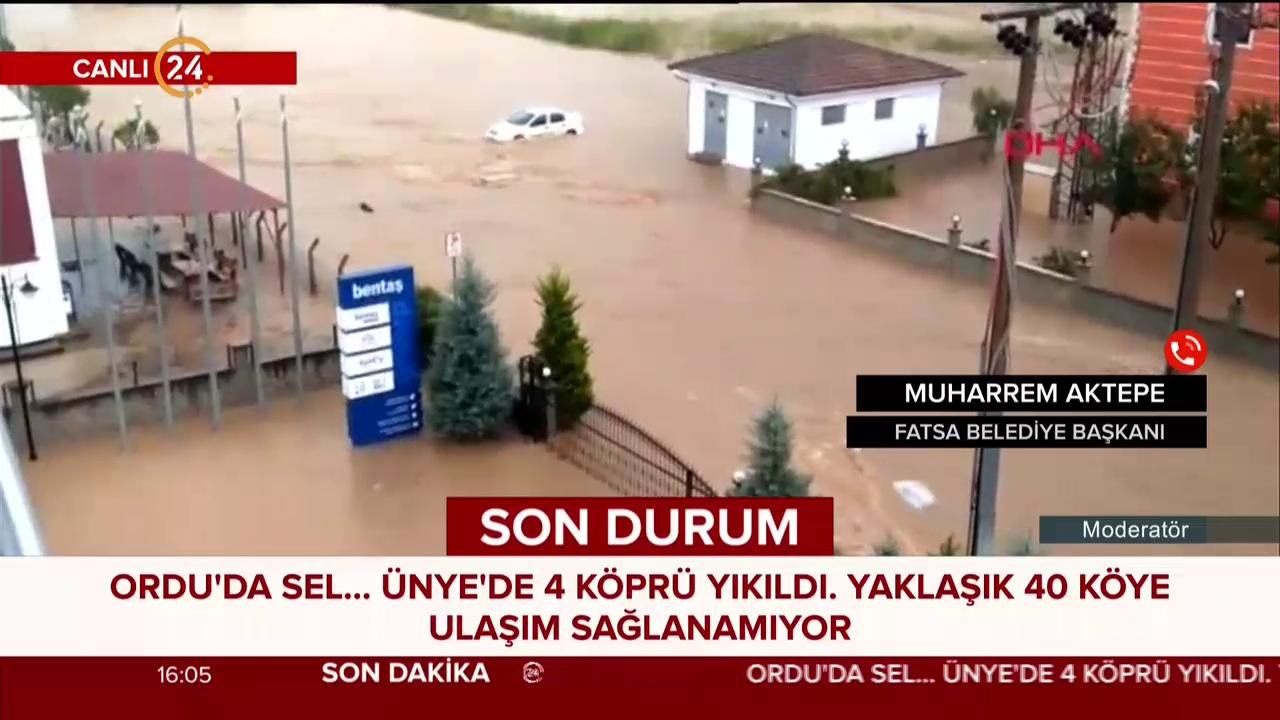 Ordu'da sel