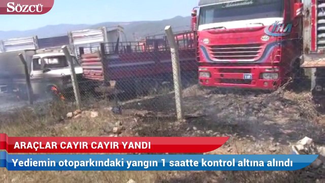 Yediemin otoparkındaki araçlar cayır cayır yandı