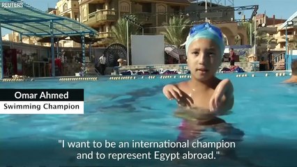 Egyptian Disabled Child Swims Against The Current