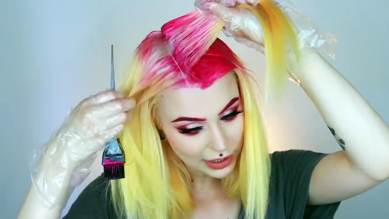 Extreme Hair Makeover ☆ LimeCrime Unicorn Hair Dye Juicy  Step By Step How To Dye Hair