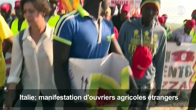 Italie: des ouvriers agricoles étrangers manifestent