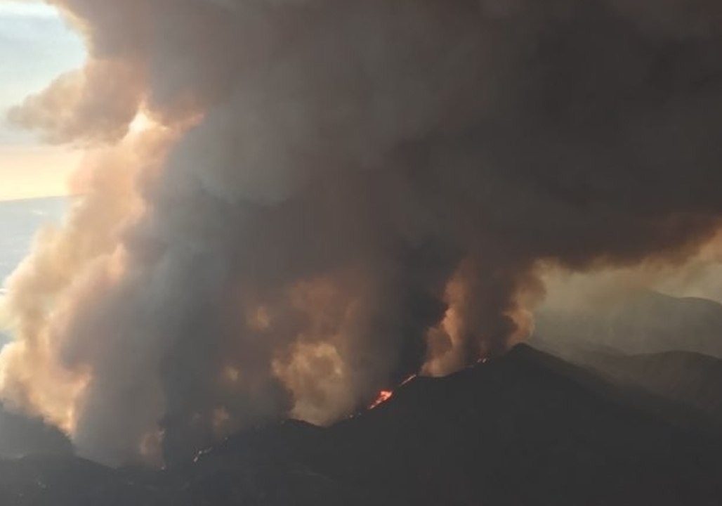 Aerial Footage Shows California Wildfire Burning Through National Forest