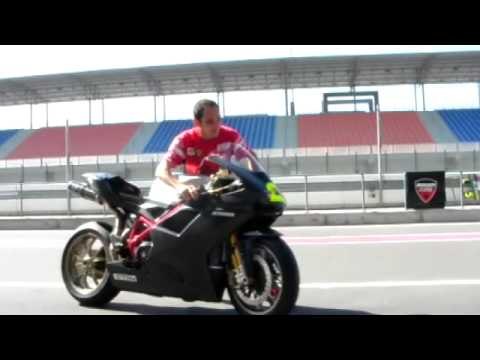 Troy Bayliss takes to the track on the 1098