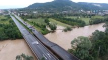 Ordu'da Sel Suları Yüzünden Yıkılan Köprü Havadan Görüntülendi