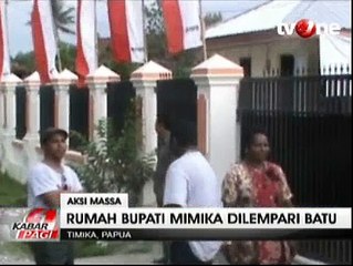Warga Lempari Rumah Bupati Mimika Dengan Batu