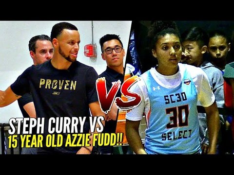 Steph Curry vs 15 Year Old Azzie Fudd!!! Female Hooper Beat ALL THE BOYS Then Challenges Steph!