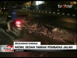 Sopir Mengantuk, Sedan Hantam Pembatas Jalan