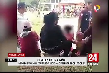 Moyobamba: dos mujeres son captados dándole licor a una niña de 7 años