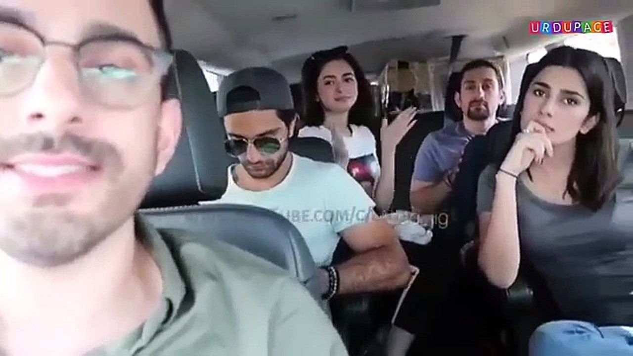 Hania Amir And Kubra Khan Car Dance Masti with Ahad Raza Mir