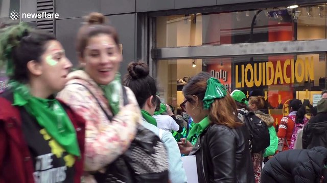 Pro-choice activists demonstrate as Argentina Senate debates elective abortion law