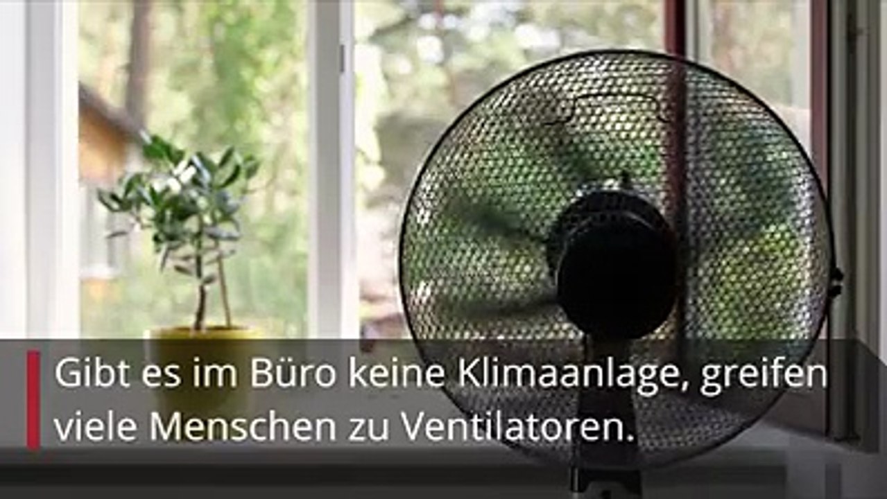 Um sich zumindest ein bisschen abzukühlen, helfen Ventilatoren bei der derzeitigen Hitzewelle vielen Menschen durch den Tag. Wird das Gerät im Büro oder auch da