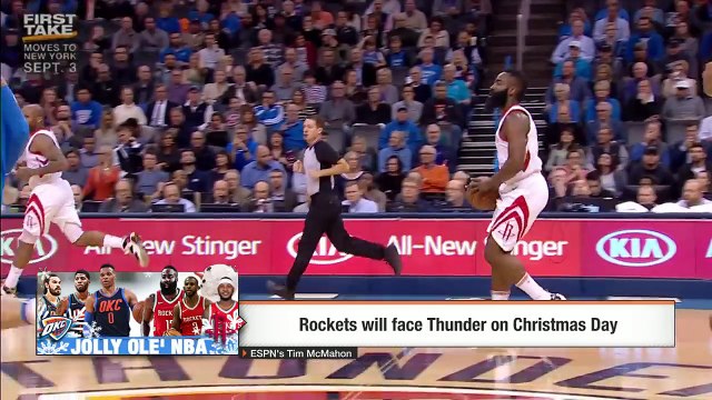 Stephen A., Max argue Rockets' adding Carmelo Anthony improves odds vs. Warriors | First Take | ESPN