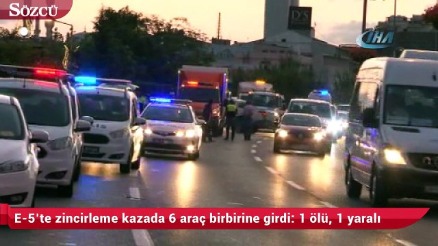 E-5’te zincirleme kazada 6 araç birbirine girdi