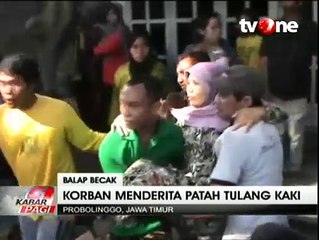 Insiden Lomba Balap Becak Tabrak Penonton di Probolinggo