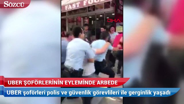 UBER şoförlerinin eyleminde arbede