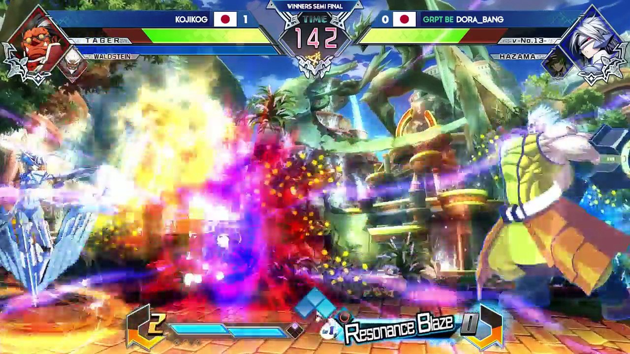BlazBlue Cross Tag Battle EVO 2018 Kojikog Vs Dora_Bang (Winners Semi Final)