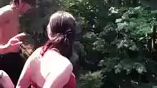 Pushed friend from bridge