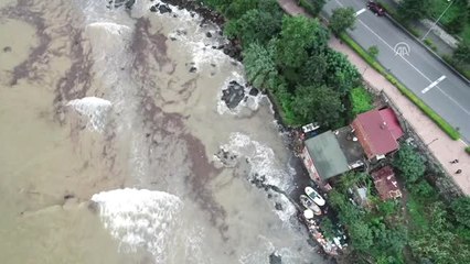 Denize Sürüklenen Fındıklar Havadan Görüntülendi