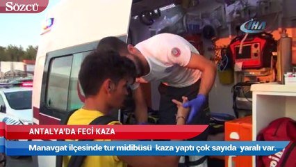 Antalya’da tur midibüsü ve otomobil çarpıştı