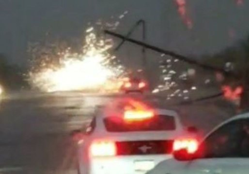 Lightning Strikes as Monsoon Storm Downs Power Lines in Scottsdale