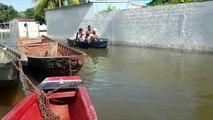 Houses under water after intense floods in Venezuela