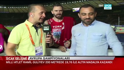 Erkekler 200 metrede altın madalya kazanan Ramil Guliyev TRT Spor'a konuştu
