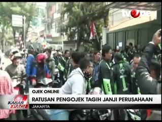 Ratusan Tukang Ojek Online Demo Tuntut Pembayaran Operasional