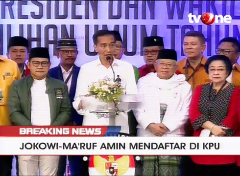 Jokowi dan Ma'ruf Amin Resmi Daftar Capres Cawapres di KPU