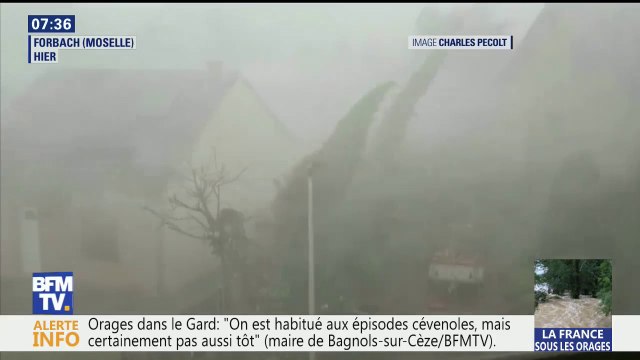 À Forbach en Moselle, les intempéries ont rendu la visibilité quasi nulle en pleine journée