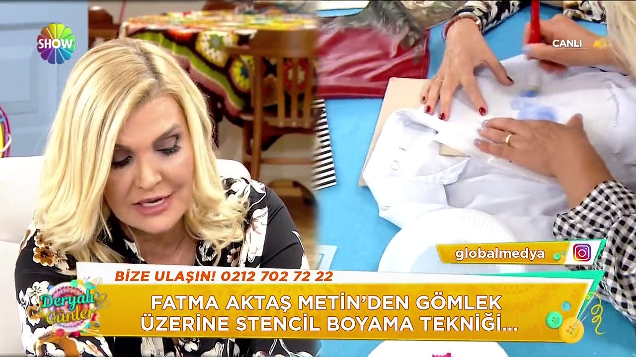 Gömlek üzerinde stencil boyama tekniği!